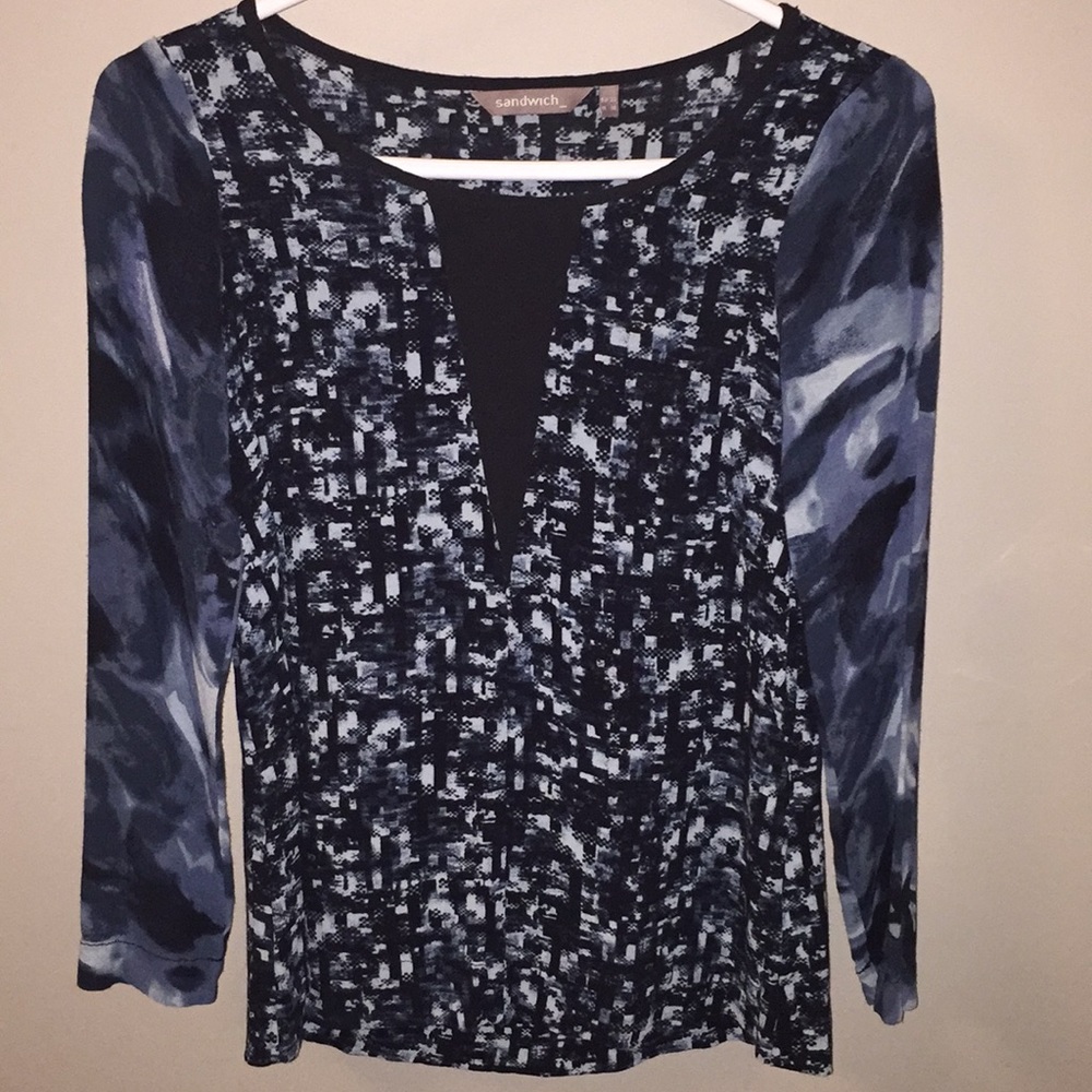 Patterned Blue Blouse by: Sandwich